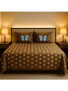 Долен чаршаф с 4 калъфки (размер 220x240) с пеперуди