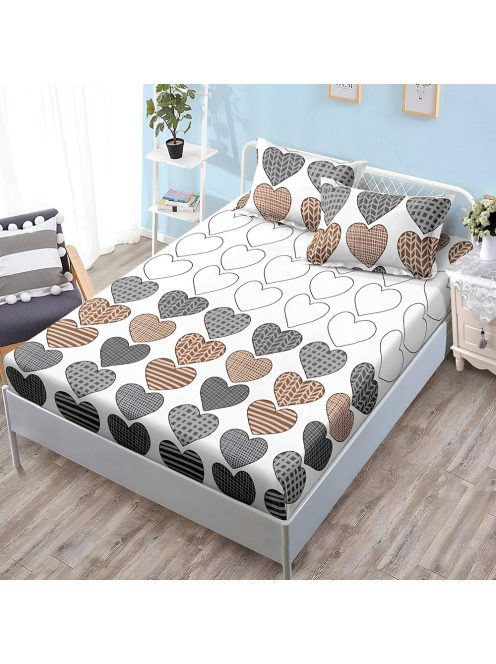 Долен чаршаф с ластик и две калъфки (за матрак от 160x200 до 180x200) EmonaMall, 3 части - Модел S18541