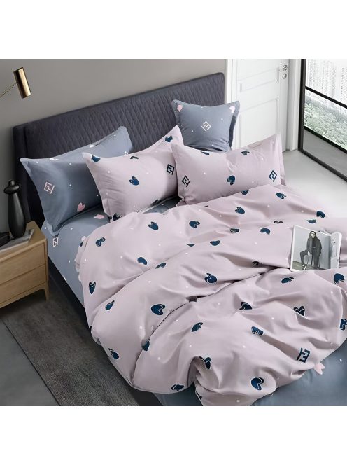 Двулицево спално бельо с ластик (размер за приста) EmonaMall, 4 части - Модел S18730