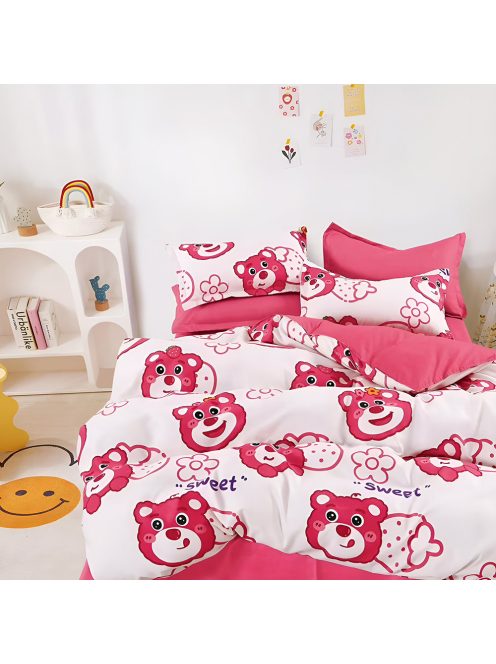 Двулицево спално бельо с ластик (размер за приста) EmonaMall, 4 части - Модел S18732