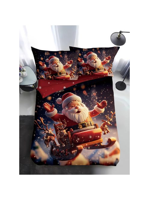 Двулицево коледно спално бельо, размер за приста (реално изображение) EmonaMall, 4 части - Модел S18765