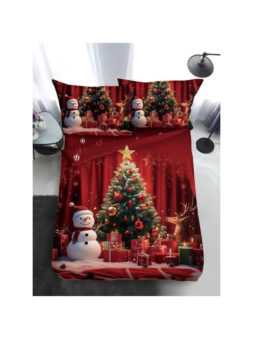 Двулицево коледно спално бельо, размер за приста (реално изображение) EmonaMall, 4 части - Модел S18768