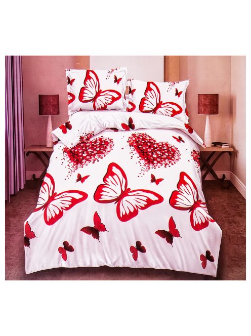 Спално бельо 3D червени пеперуди