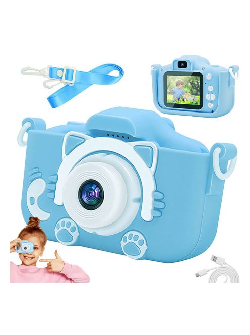 Детски фотоапарат EmonaMall, Син - Код T1028