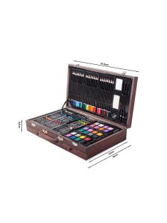   Детски дървен куфар за рисуване 143 части EmonaMall - Код T1042