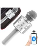 Безжичен микрофон, Bluetooth, FM радио, Сив