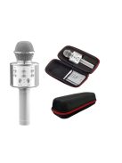 Безжичен микрофон, Bluetooth, FM радио, Сив