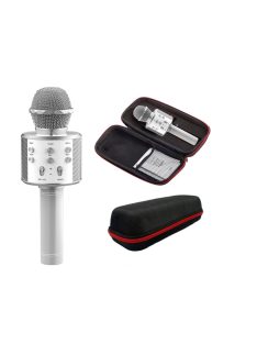 Безжичен микрофон, Bluetooth, FM радио, Сив
