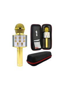 Безжичен микрофон, Bluetooth, FM радио, златен