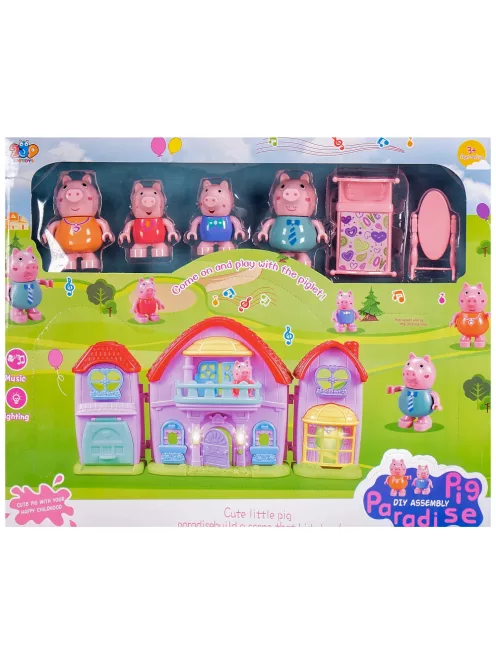 Детска къща с музика и светлина и четири прасенца Peppa Pig