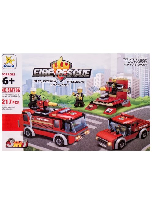 Детски конструктор пожарни машини 217 елемента