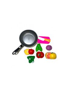 Детски тиган и хранителни продукти за рязане