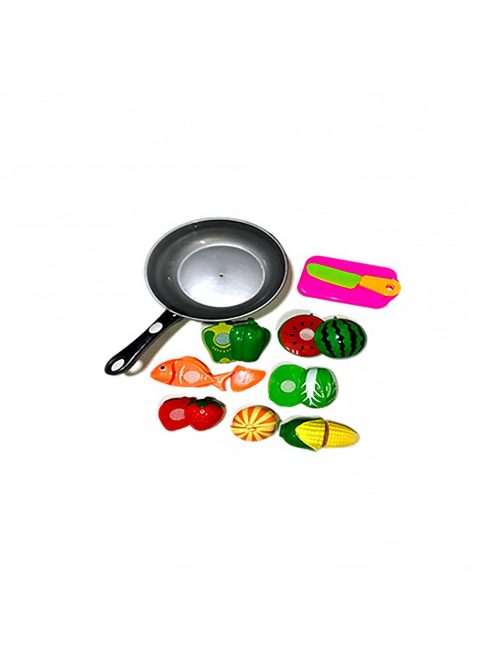 Комплект тиган и хранителни продукти за рязане