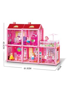 Детска двуетажна къща с кукла и обзавеждане