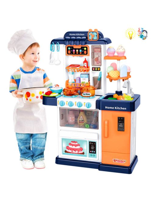 Детска кухня с пара, течаща вода и продукти сменящи цвета си