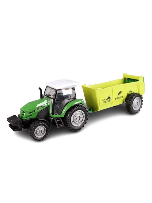 Зелен детски трактор и ремарке