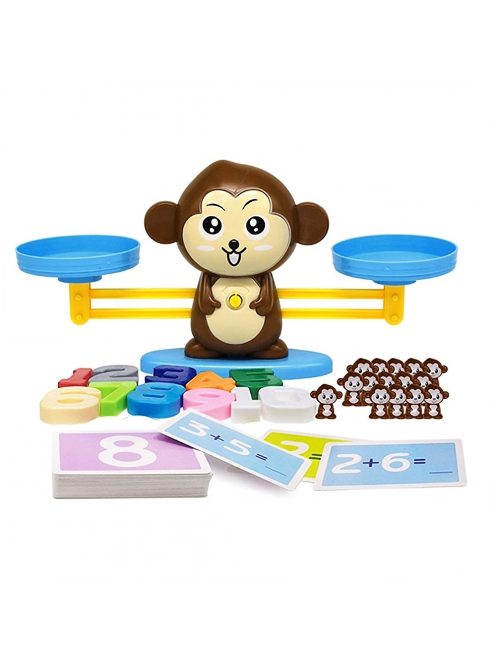 Детска играчка мерителна везна с маймунка и карти