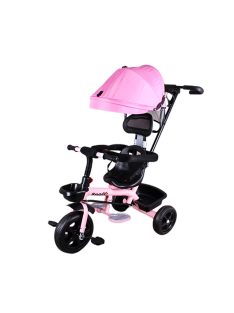Розова детска триколка с родителски контрол и сенник