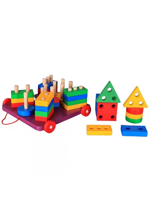Детски дървен сортер - кола с формички