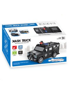 Черна детска електронна касичка Полицейски джип 2в1