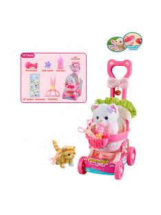 Детско котенце в количка, кафяв