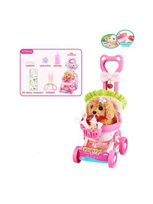 Детско кученце в количка, кафяв