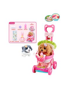 Детско кученце в количка, сив