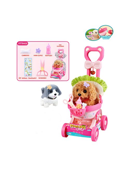 Детско кученце в количка, сив