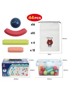 Детски магнитен конструктор (44 елемента)