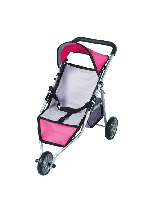 Качествена метална количка за кукла, розова