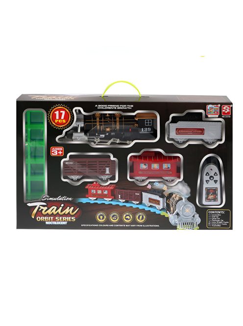 Детски радиоуправляем пушещ влак с флуоресцентни релси