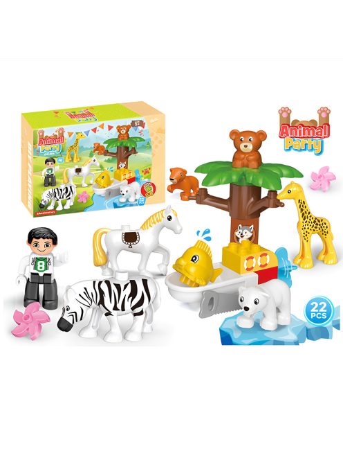 Детски конструктор с животни от 22 елемента