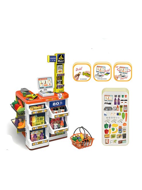 Детски супермаркет и кошница за пазаруване