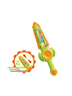 Детски светещ меч със зъбчатки, зелен