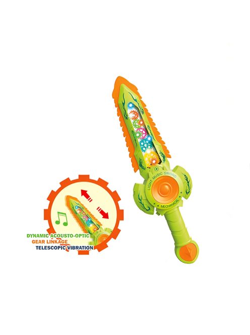 Детски светещ меч със зъбчатки, зелен