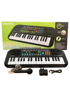 Детска йоника с микрофон и адаптер, черен