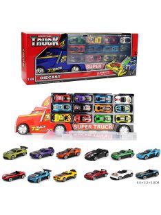 Детски камион с писта и 12 метални коли